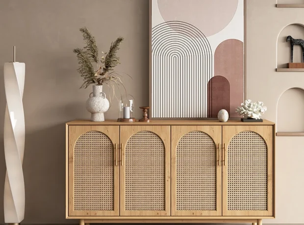 Bamboo Rattan Sideboard