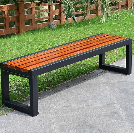 Outdoor Bench, Metal Park Bench Cast Iron Outdoor Benches Front Porch Outdoor Furniture for Patio, Garden Bench, Park, Lawn, Yard (Size : 150cm/59in)